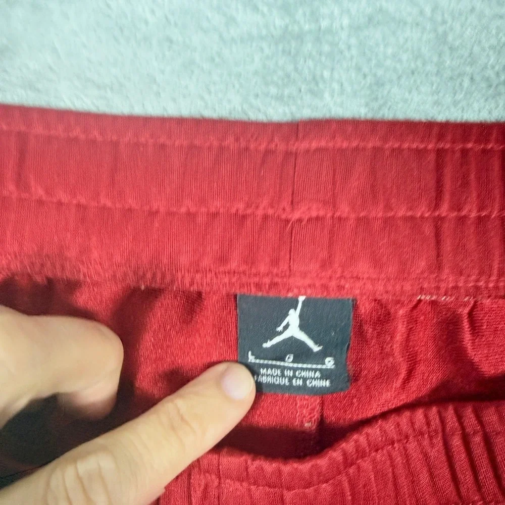 Jordan Mens Large Athletic Shorts Red Black White Colorblock